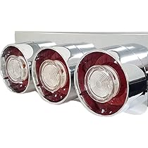 テールランプ 赤/クリア 2個セット3連 トラック ヤンキーテール 赤クリア3連 左右セットテールランプ